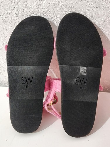 Stuart Weitzman Bandeau Pink Sport Sandal Terry Cloth Bow Strappy Women's 8.5 - Picture 6 of 6