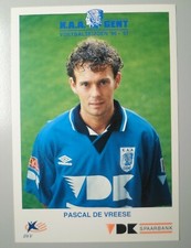 Pascal de Vreese Autogrammkarte KAA Gent Saison 1996/97