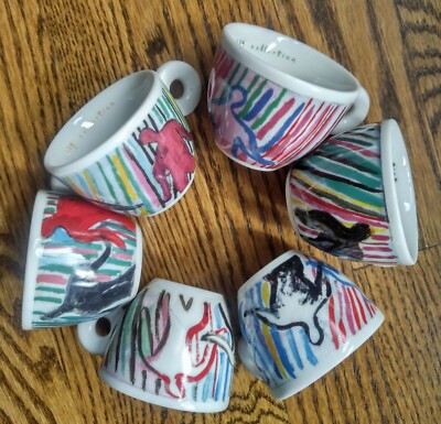 illy art collection: 1997 Sandro Chia 6 espresso cups/saucers Il