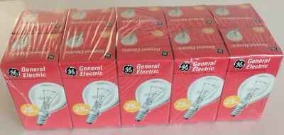 GENERAL ELECTRIC LAMPADINA INCANDESCENZA SFERA CHIARA 25W 230V E14 10 PEZZI ATTACCO PICCOLO DIMM.