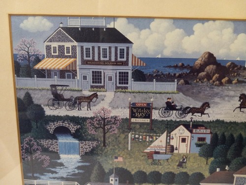 Gerahmter Wysocki Druck, "Cricket Harbor" Cape Cod Witch's Bay 12,5 x 15" Wandkunst - Bild 4 von 9