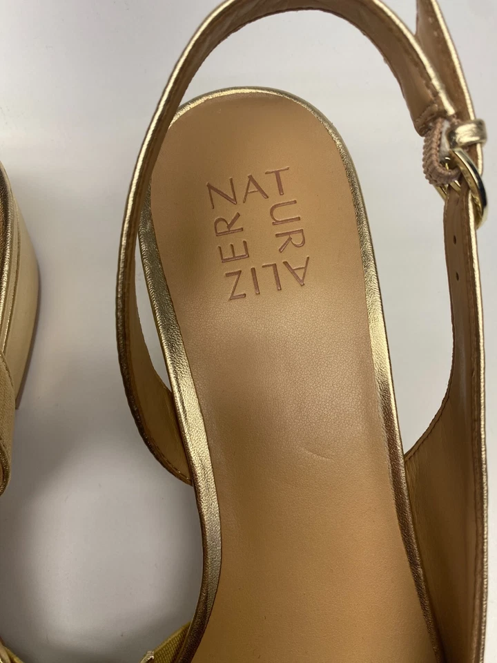 Naturalizer Mujer Bancos Dorado Metálico Punta Punta Plana Talla 11 Foto 3 de 4