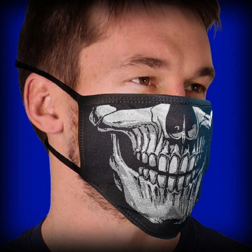 Skull Design Face Mask - Two Ear Holes Cover Nose and Mouth, Face Mask