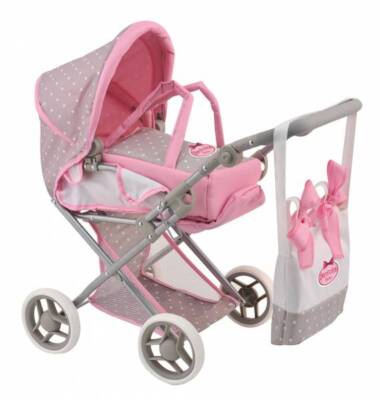 Bambolina Boutique Puppenwagen Puppen Wagen mit Tasche Kombipuppenwagen Kombi