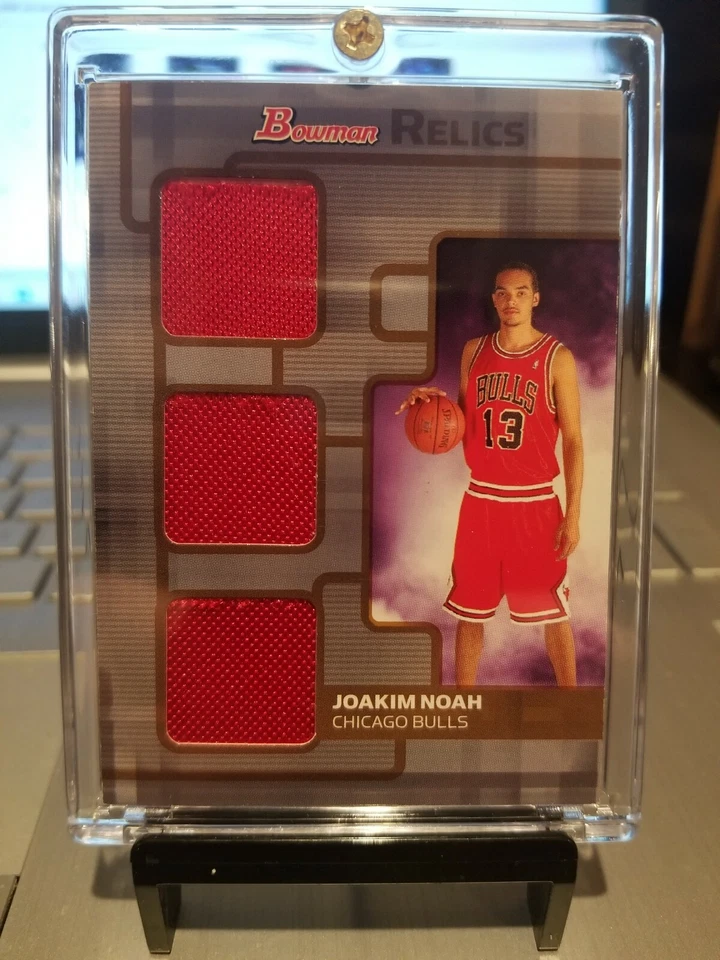 2007-08 JOAKIM NOAH #5/50 BOWMAN DRAFT PICKS & STARS TRIPLE RELICS #BR-JN, - Изображение 2 из 4
