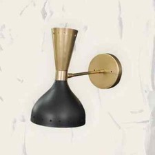 1950s Mid-Century Modern Wall Sconce Stilnovo Brass Italian Wall Light Fixture