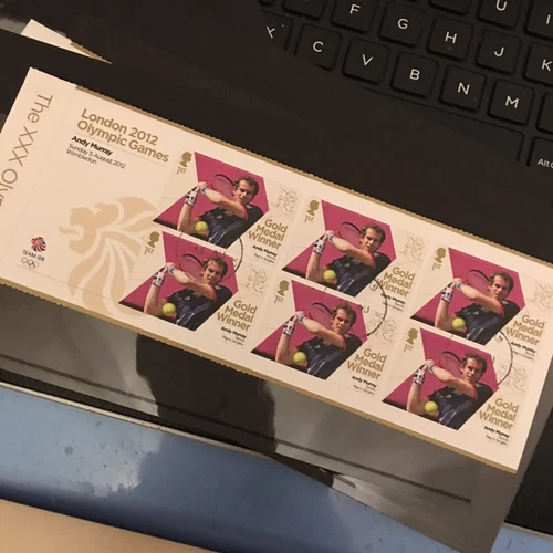 GB USED 2012 Andy Murray - Tennis Olympic Gold Medal Winner MINISHEET CTO