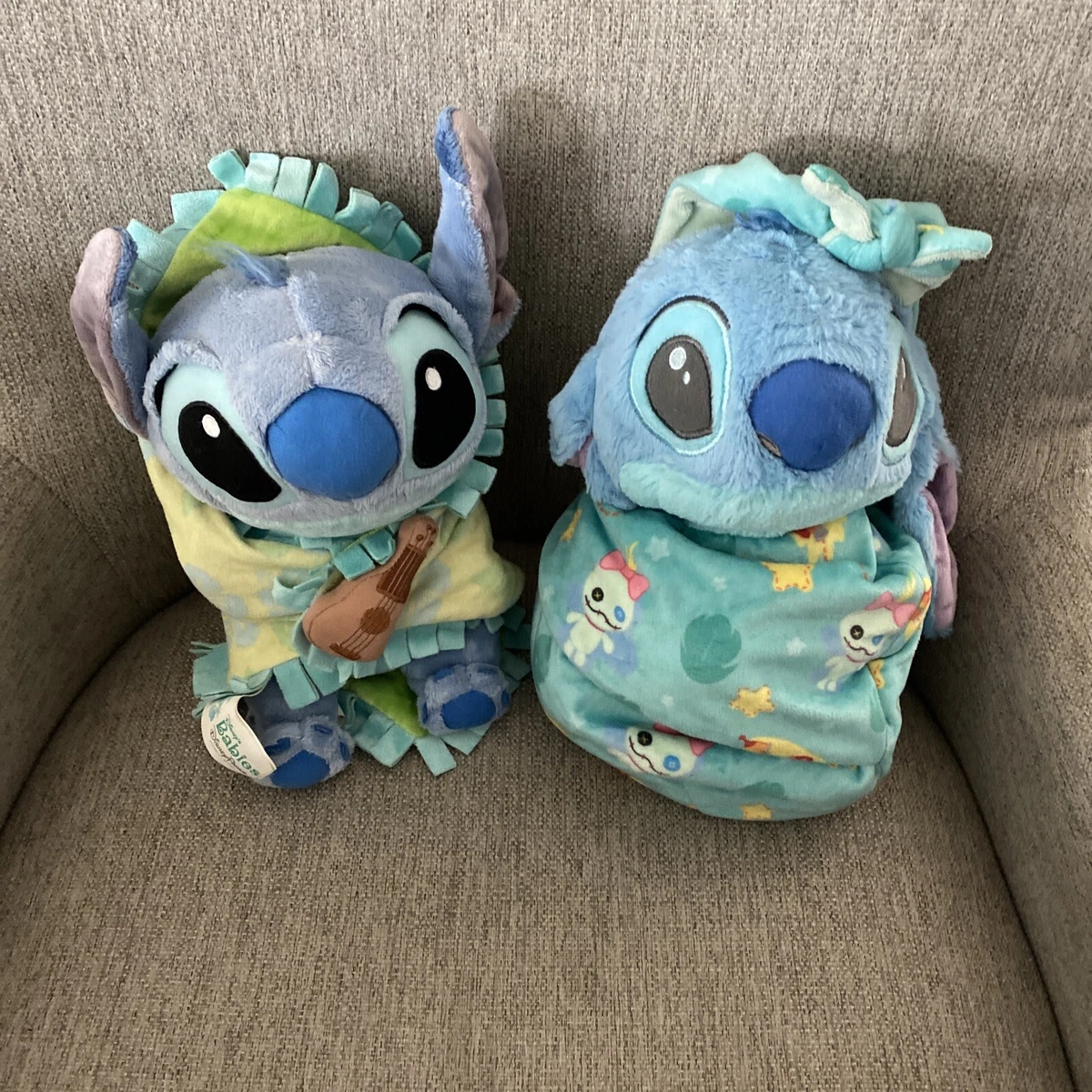 2 Disney Lilo & Stitch Babies Scrump Blanket Pouch Baby 10 Plush Doll