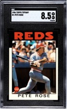  1986 Topps Tiffany #1 Pete Rose SGC 8.5 NM Mint+ Reds Phillies Expos 