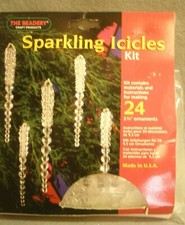 VTG THE BEADERY CRAFT PRODUCTS SPARKLING ICICLES KIT 4763 NEW MAKES 24