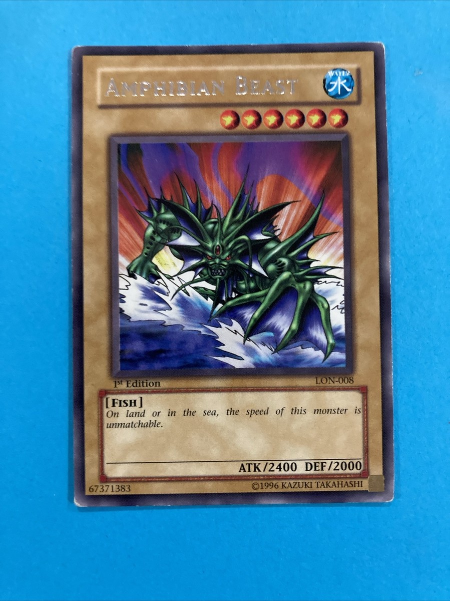 Yugioh - 1X Amphibian Beast - Rare - 1st Edition - LON-008 - Near