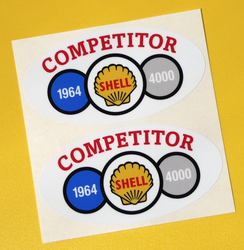 SHELL 4000 RALLY Classic Car COMPETITOR 1964 Race sticker MINI COOPER ...