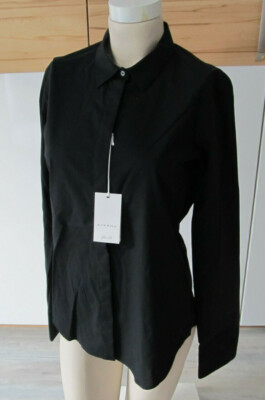 ETERNA SLIM FIT LANGARM STRETCH BLUSE Gr. 36 38 40 schwarz *NEU* 79,95 