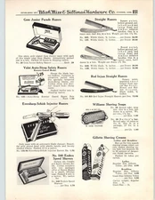 1950 PAPER AD Boker Red Injun Straight Razor Gem Valet Auto Eversharp Schick