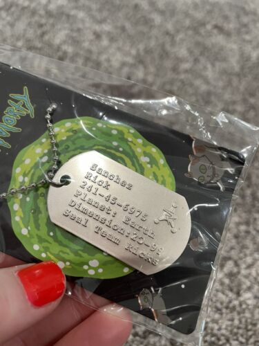Rick and Morty Dog Tag Sanchez Rick Necklace Silver B6 - Picture 2 of 3