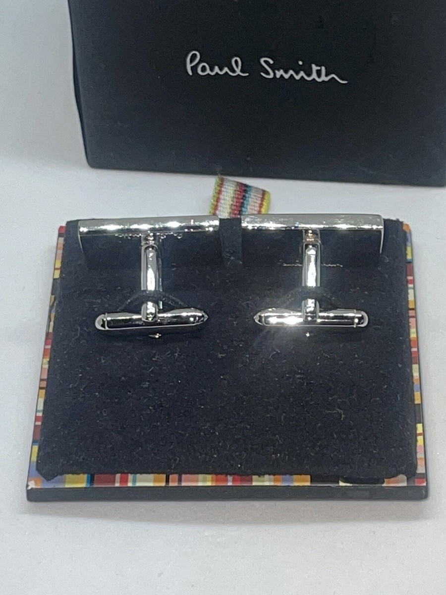 Boutons De Manchette Paul Smith émaillés Rayés - Modèle Rectangulaire - Occasion Excellent état