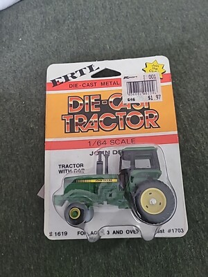 1/64 Ertl John Deere Tractor With Cab & Speed Wheels NIP 》1421