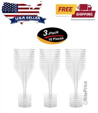 18 PCS Plastic Martini Glasses Crystal Clear Disposable Party Glass Set (3 Pack)
