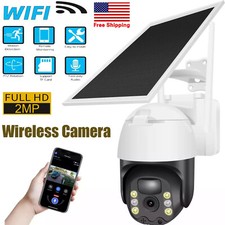 Solar Battery Powered Wireless WiFi Outdoor Pan/Tilt Home Security Camera System