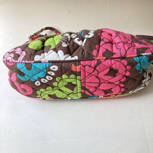 Vera Bradley Frannie Bag Lola Crossbody Shoulder Flower Print Brown Small EUC - Picture 3 of 4
