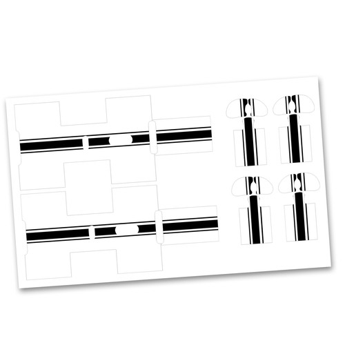 Film Décoratif Protecteur Air Cosse Coque Design Set Rallye Rayures R188-05 - Photo 4/7