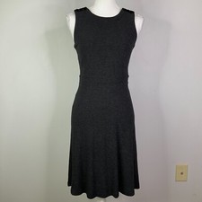 LOFT Womens Dress Size 4 Petite Gray Sleeveless Heavy Knit Shoulder Buttons