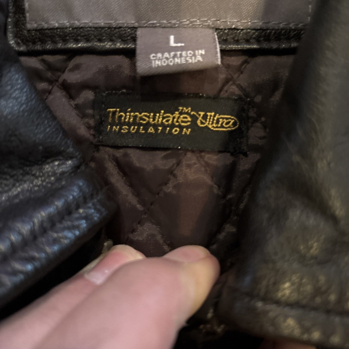 Vtg Wilsons Leather Men's Black Leather Bomber Jacket with