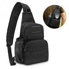 Men Backpack Molle Tactical Sling Chest Pack Shoulder Bag Outdoor Hiking Travel