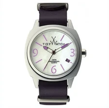 Toy Watch Icon Mother Of Pearl Purple Leather Stap Band Unisex Ico1pr F1101