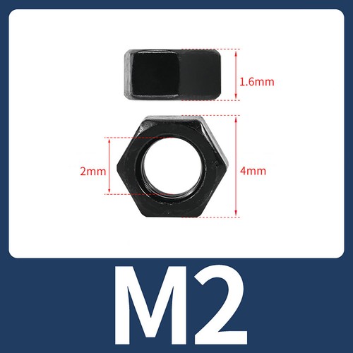 High Strength Black Hexagon Full Nuts DIN 934 Class 12 M2 M2.5 M3 M5 M6 To M24 - Picture 7 of 21