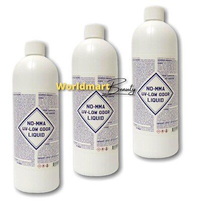 3x Monomer Liquid EMA Professional Acrylic Powder Non-Yellow Low-Odor 16oz