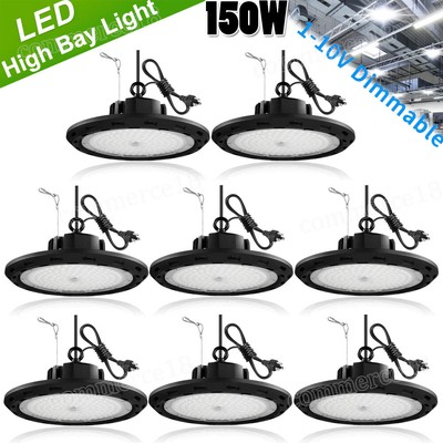 8 Pack 150W UFO Led High Bay Light Industrial Commercial Garage Shop Gym Light