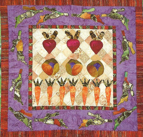 Neu Steppdecke Muster Salat im Garten 38x38 - Bild 1 von 1