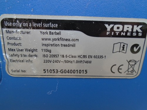 YORK FITNESS INSPIRATION TREADMILL ( 1 X RIGHT SIDE END CAP FOR SALE ONLY ) KEQA - Picture 4 of 12