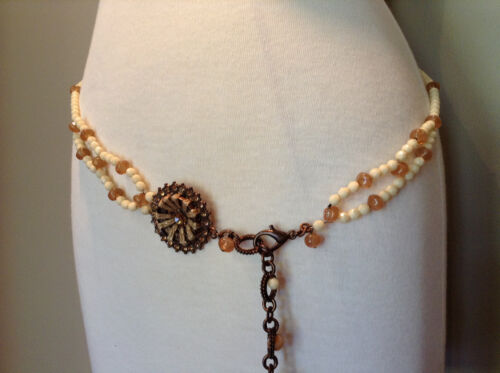 NWT, Seasonal Whispers Earth Tone Swarovski Crystals and Bead Belt/Necklace - Picture 1 of 5