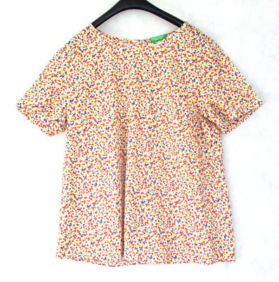Damen Bluse bunt, Rundausschnitt, kurz Ärmel, United Colours of Benetton Shirt