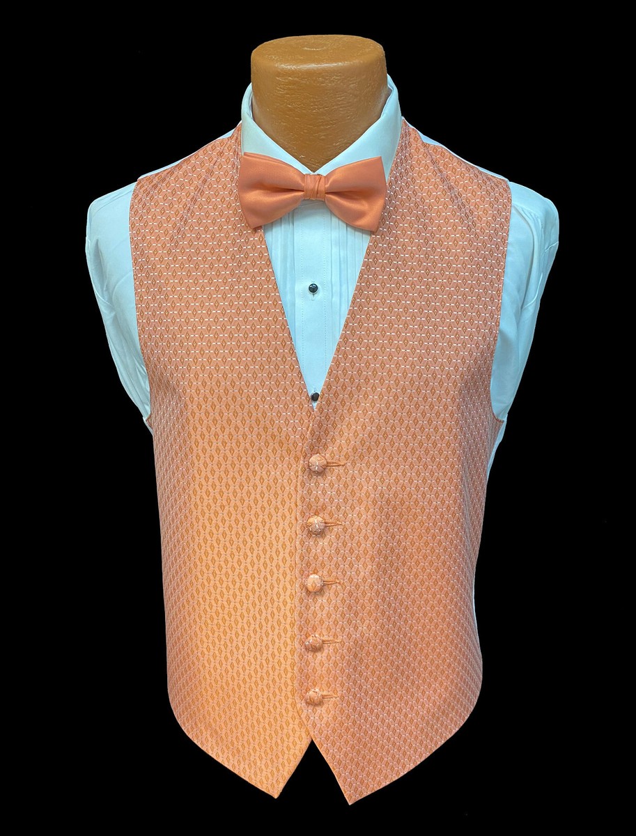 peach vest and tie