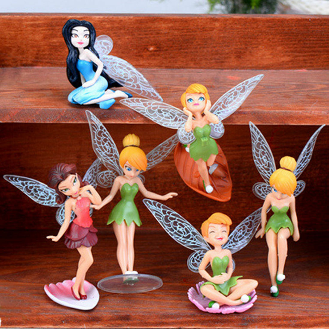 6Pcs Disney Tinker Bell Fairies Princess Figure Model Display Toy