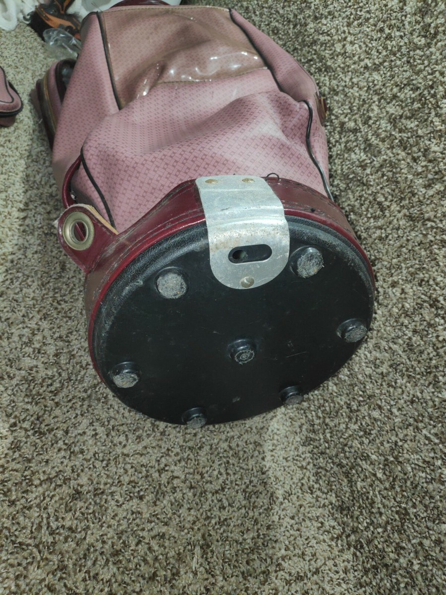 Vintage Leather Ron MILLER Golf Bag PRO MODEL Cart Bag w/ cover