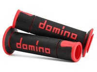 Paar Handgriffe Domino Road-Racing Universal Motorrad Farbe Schwarz/Rot 120MM