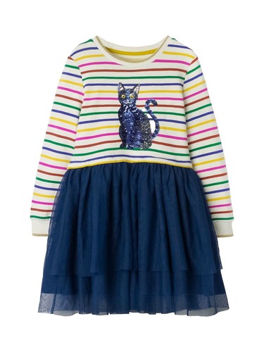boden embroidered twirly dress Boden Girls Twirly Jersey Dress in Pink main image 0