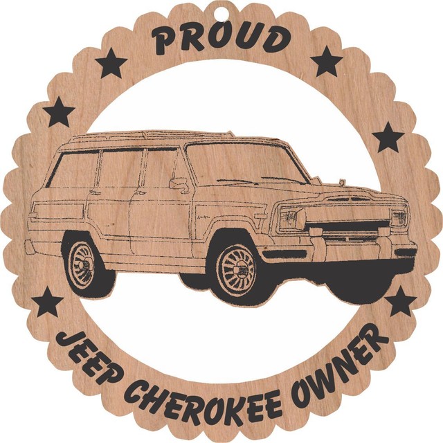 Jeep Grand Cherokee Wood Ornament Engraved Large 5 3/4 Inches Round eBay