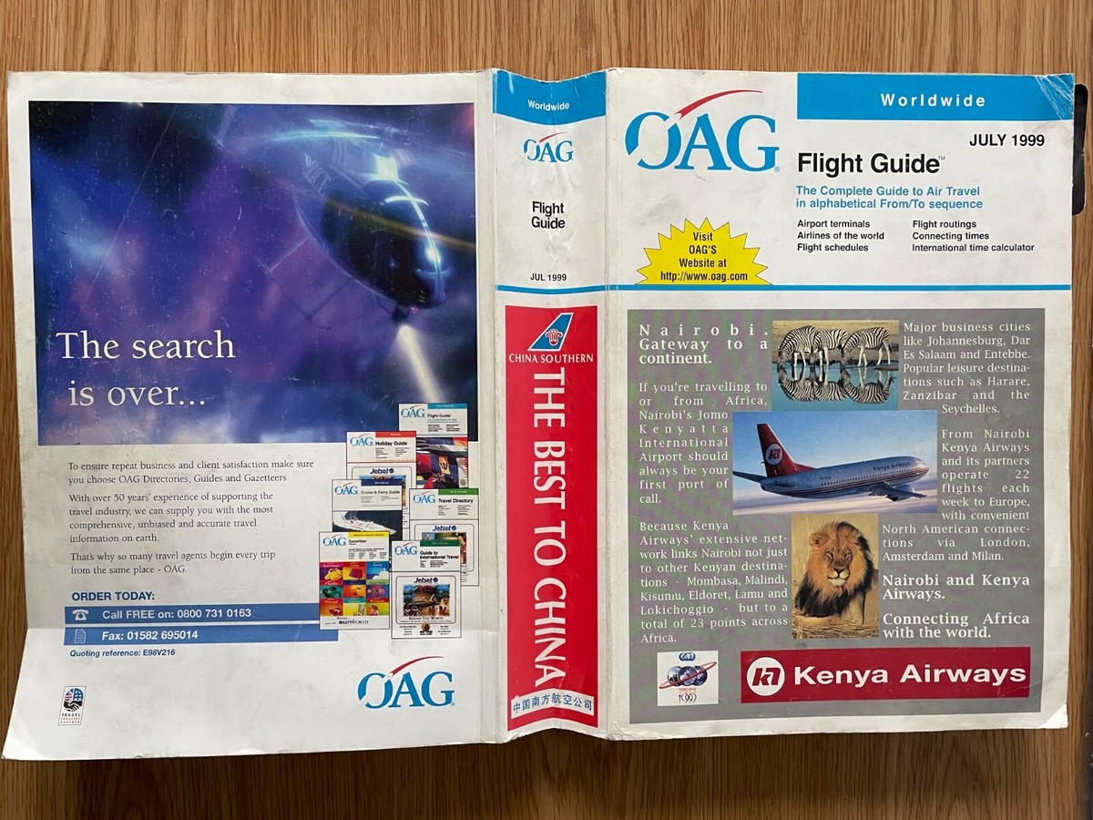 ABC WORLD AIRWAYS GUIDE JULY 1999 TIMETABLE SCHEDULE All