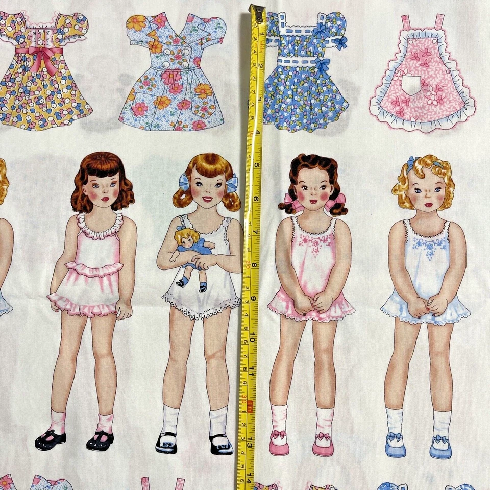 Let’s Play Paper Dolls by Anna Lena Timeless Treasures Cotton Fabric Panel 23" - Image 3 of 4