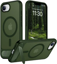 Temdan Magnetic Compatible with iPhone 16E Case, Built-in Invisible Kickstand...