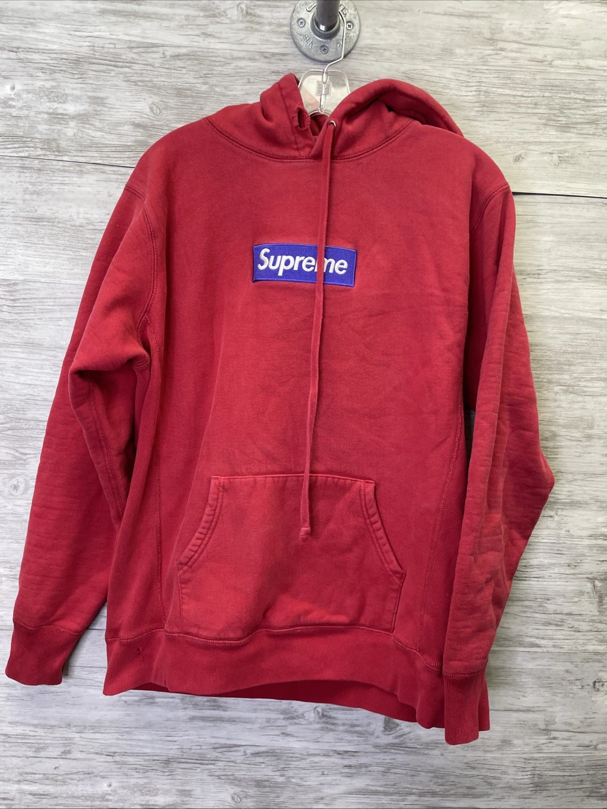 Sweat à capuche logo Supreme Box   Rouge Violet   Taille M   PRÉSENTE DES DÉFAUTS