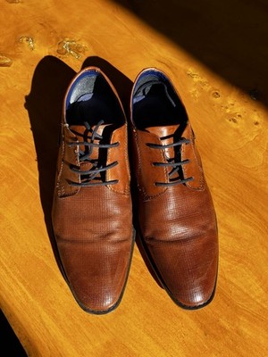 Daniel Hechter Herren Anzugschuhe Leder Cognac - Gr. 42