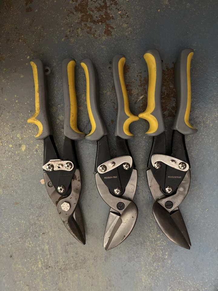 Workforce Pro 3pc Tin Snip Set metal shears very sharp and comfort rubber grip - Image 4 of 4