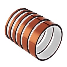 Hitzebest&auml;ndiges Polyimid-Film Klebeband, 6 Rollen 10m, mehrere Breiten 0,4/0...