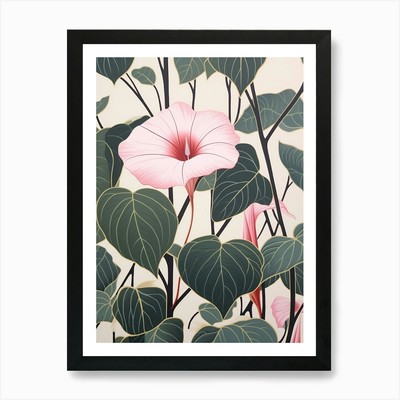 Blume Illustration Morning Glory 6 gerahmte Wandbilder Poster Leinwanddruck Bild